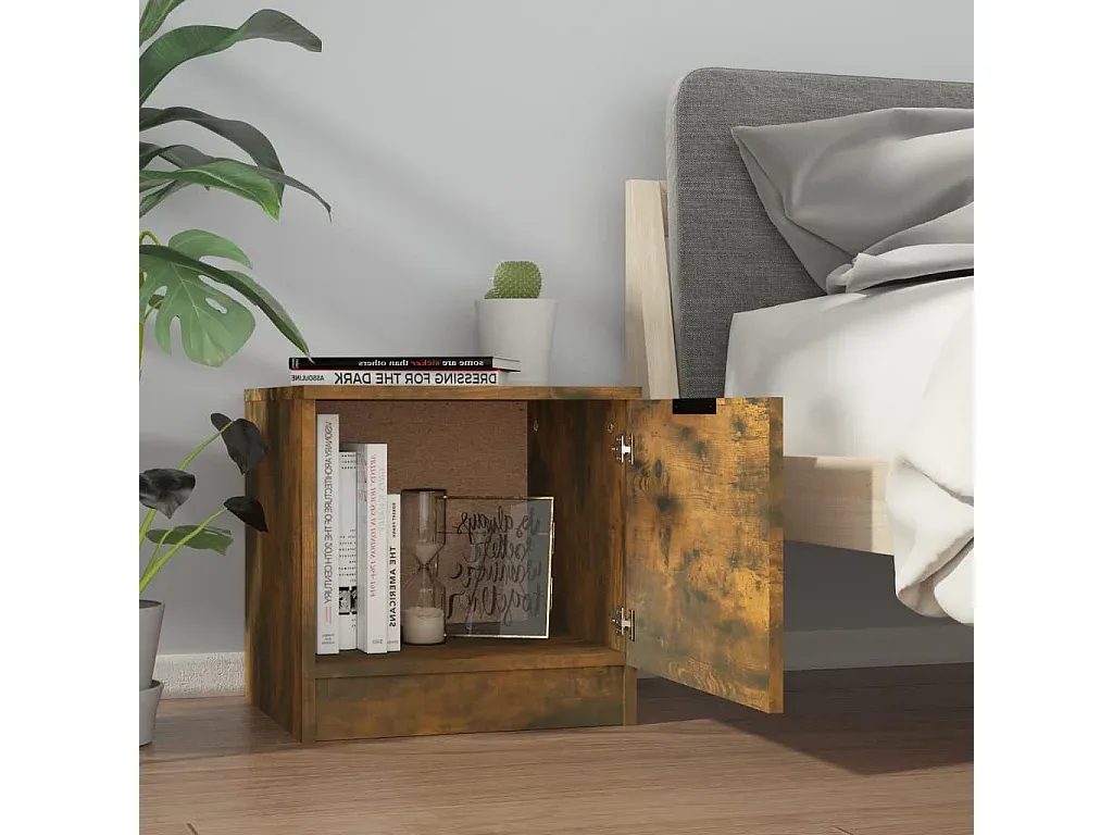 Nachttische im Set, Räuchereiche, 40x39x40 cm