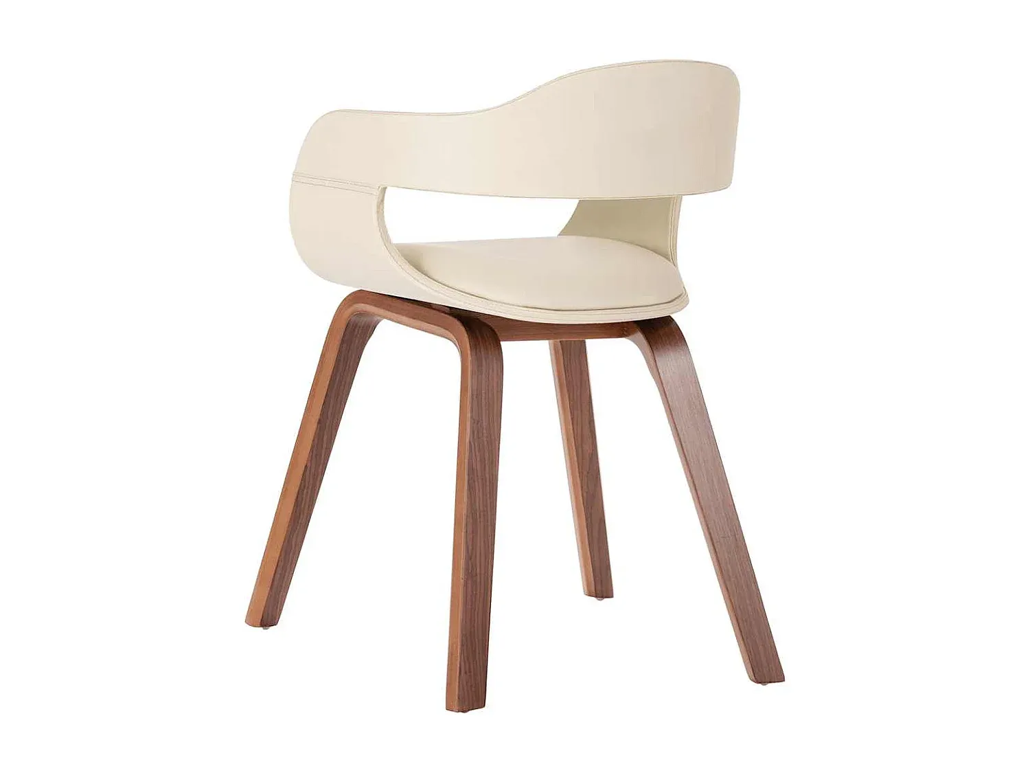 Moderner Esszimmerstuhl in Weiß mit Kunstlederbezug