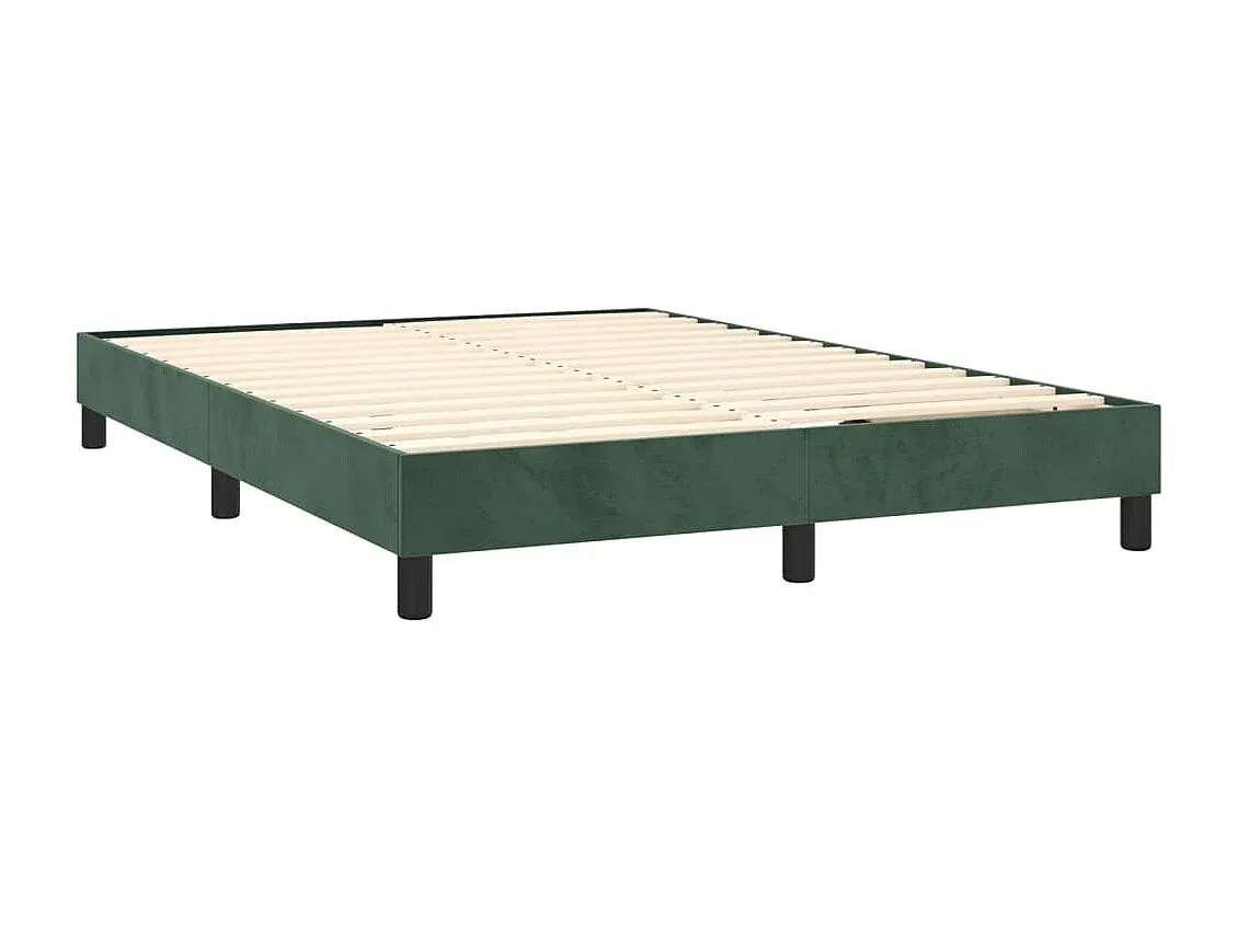 Elegantes Boxspringbett mit Matratze in Dunkelgrün 140x190 cm