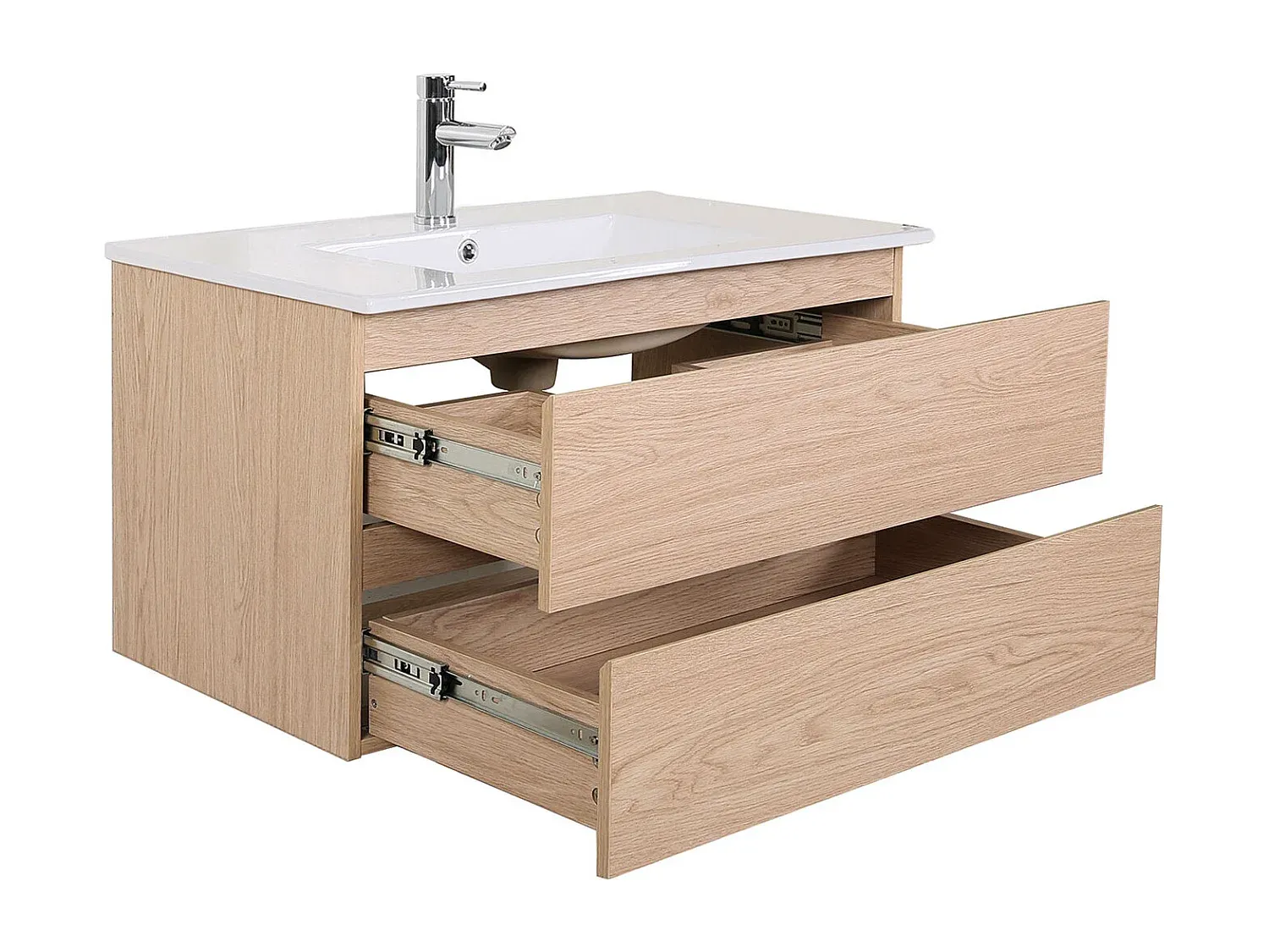 Modernes Badezimmer-Set mit Wasserhahn und Spiegel