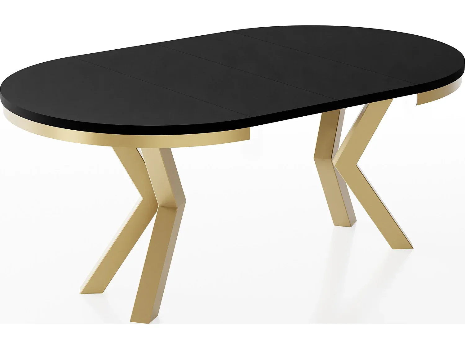 Moderner ausziehbarer Esstisch mit Metallakzenten - Platzsparend für Wohnzimmer - Schwarz, 120-200 cm