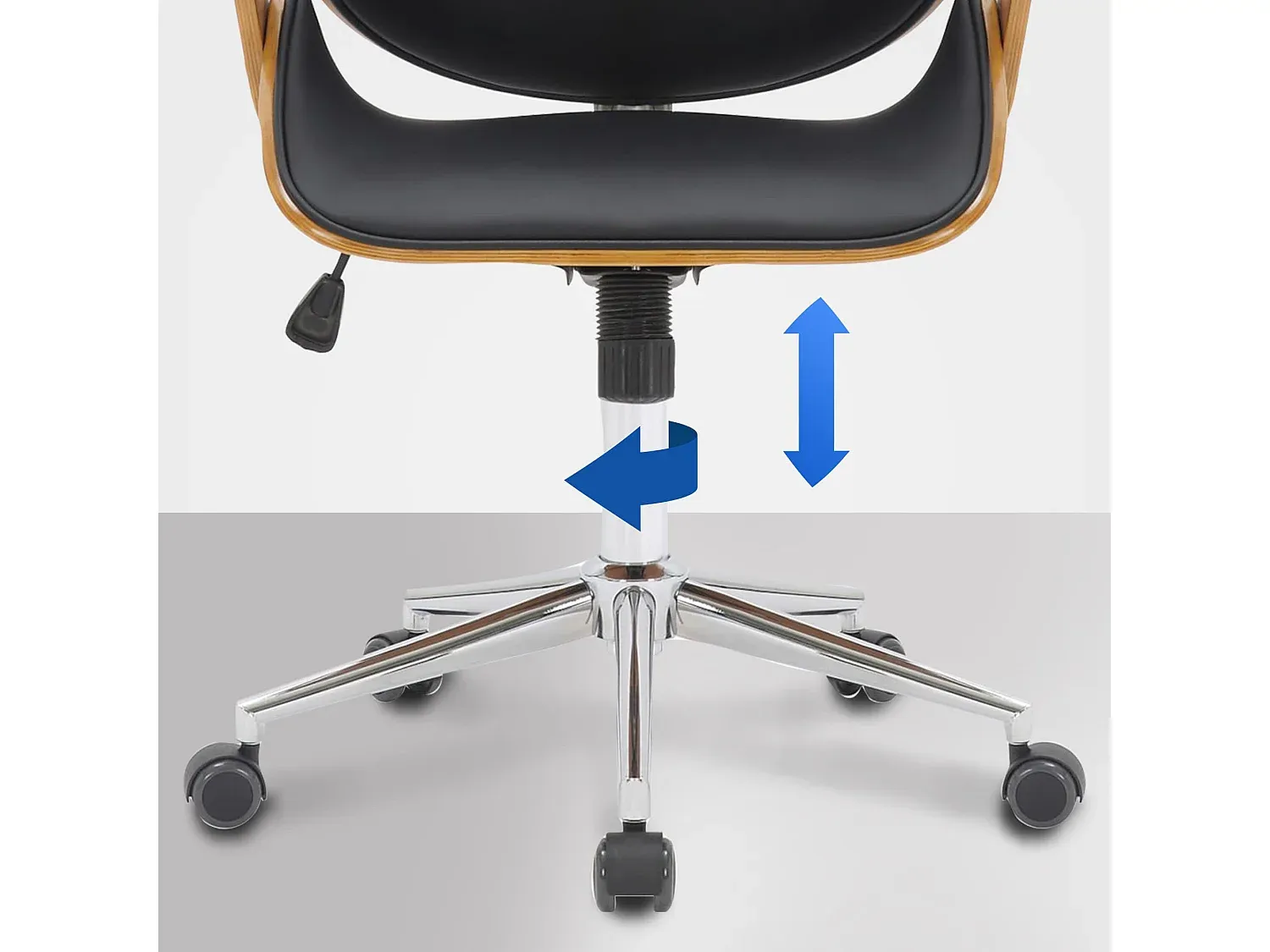 Ergonomischer Bürostuhl in Walnuss und Schwarz