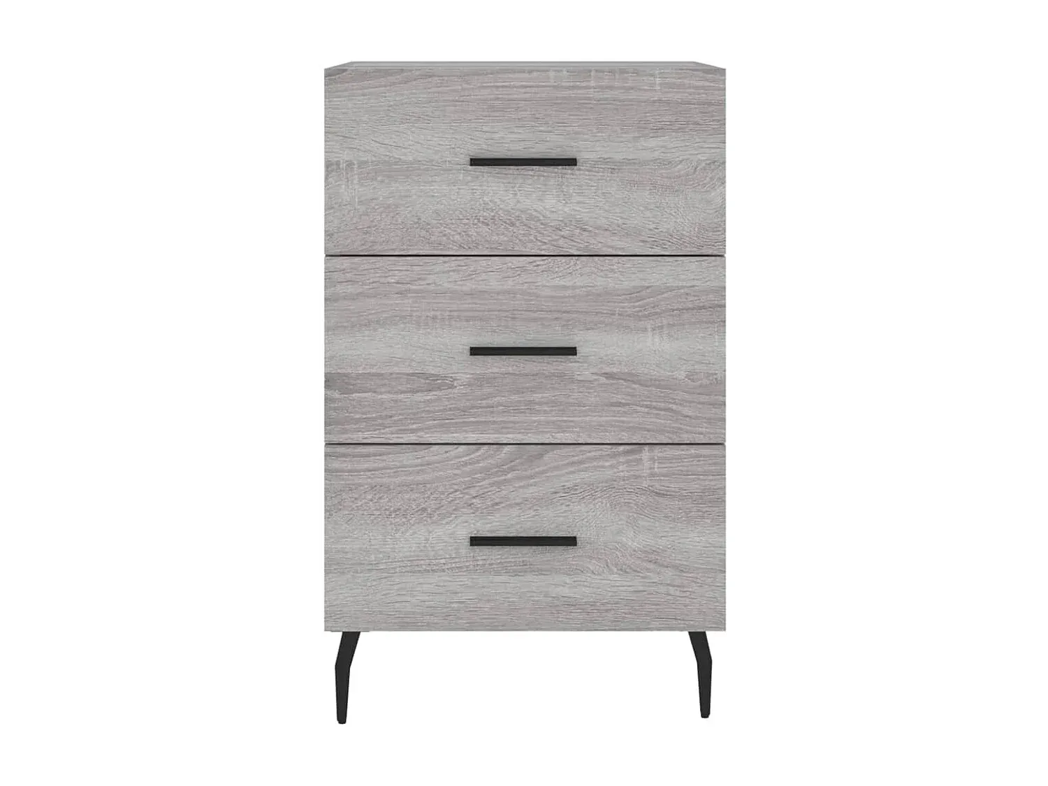 Moderner Nachttisch in Grau mit Holzoptik, 40x40x66 cm