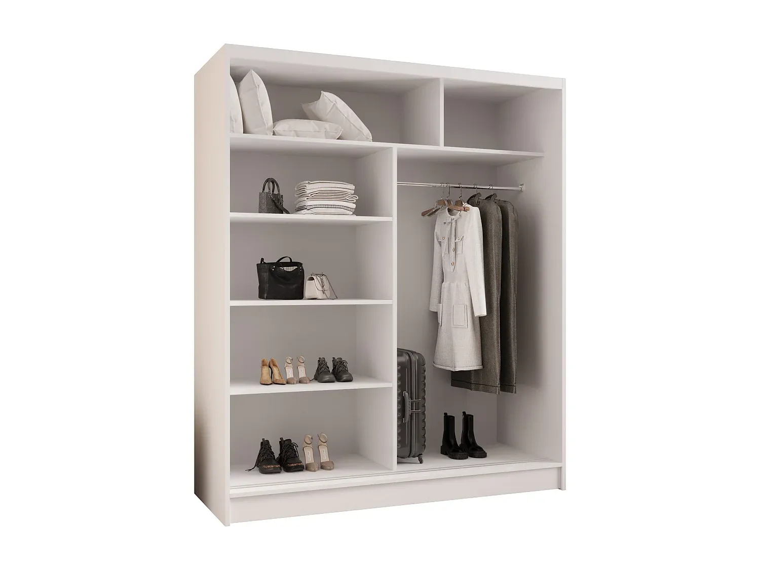 Moderner zweitüriger Schiebeschrank in Weiß