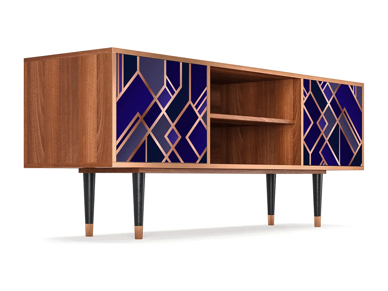 Moderner TV-Schrank mit großem Stauraum, Aquamarinfarbe