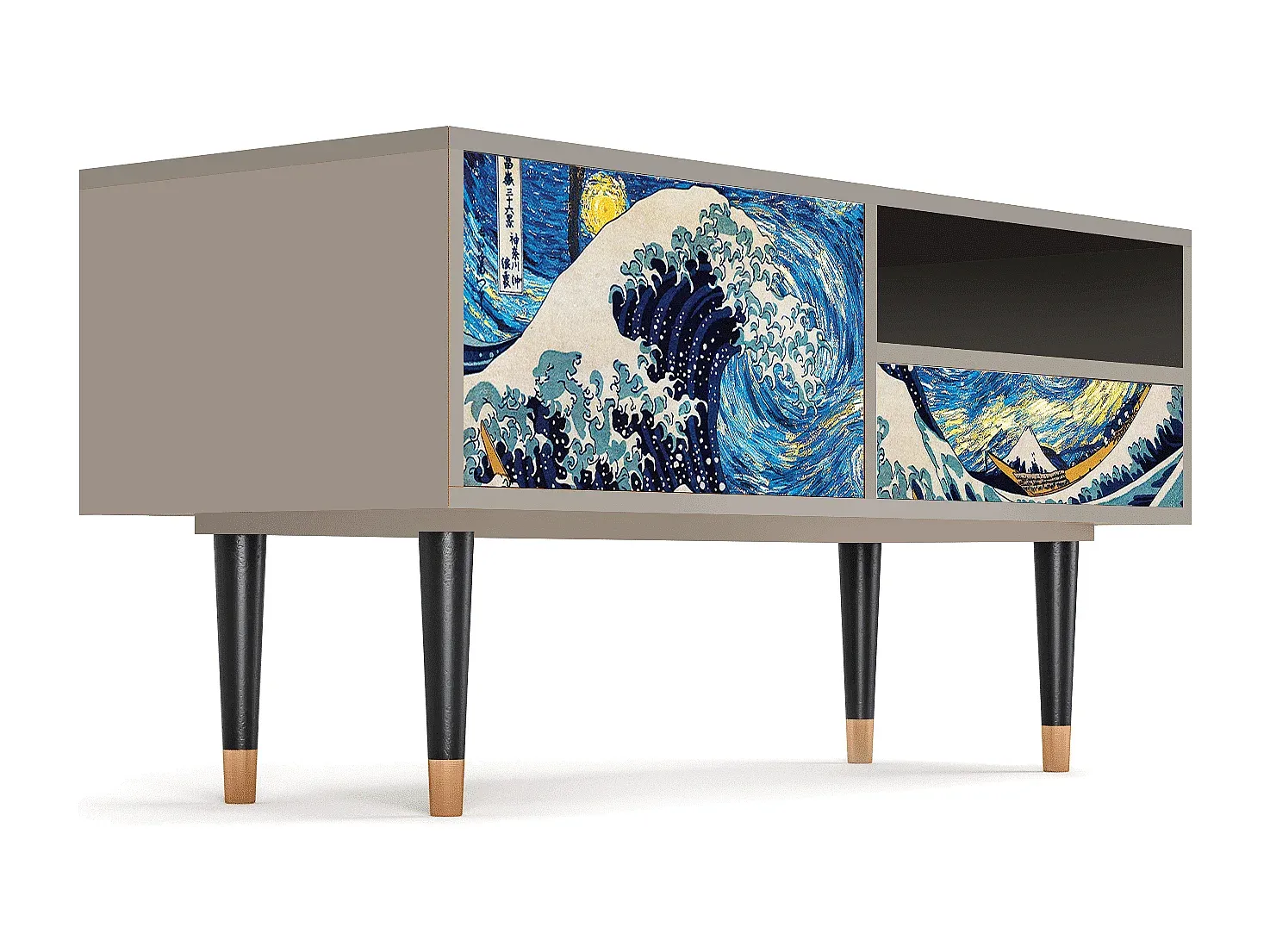 Moderner Fernsehtisch mit Stauraum - 115x59x48 cm