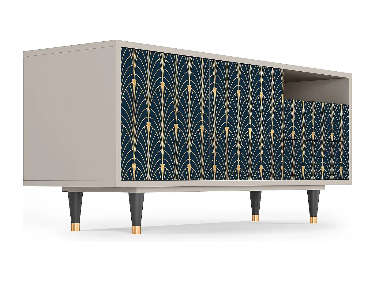 TV-Schrank mit Stauraum in Sand, 125x56x41 cm