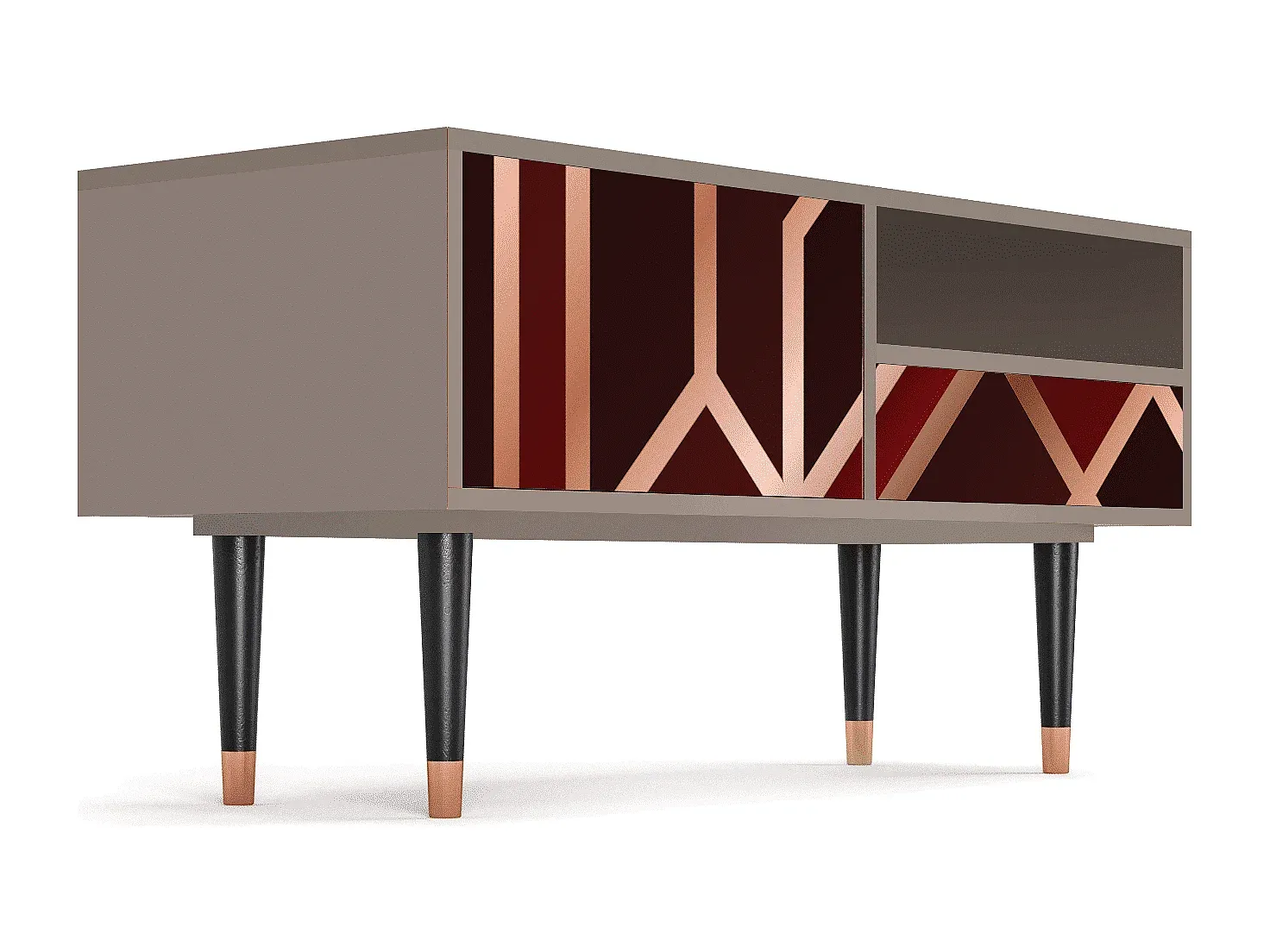 Moderner Fernsehschrank aus Holz mit Stauraum