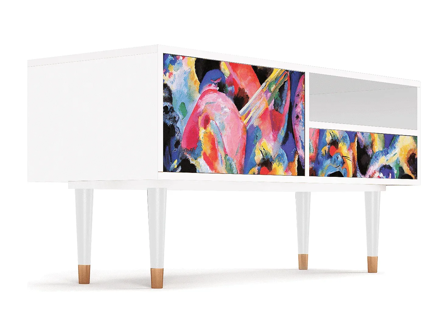 Moderner TV-Schrank in Weiß, 115x59x48 cm