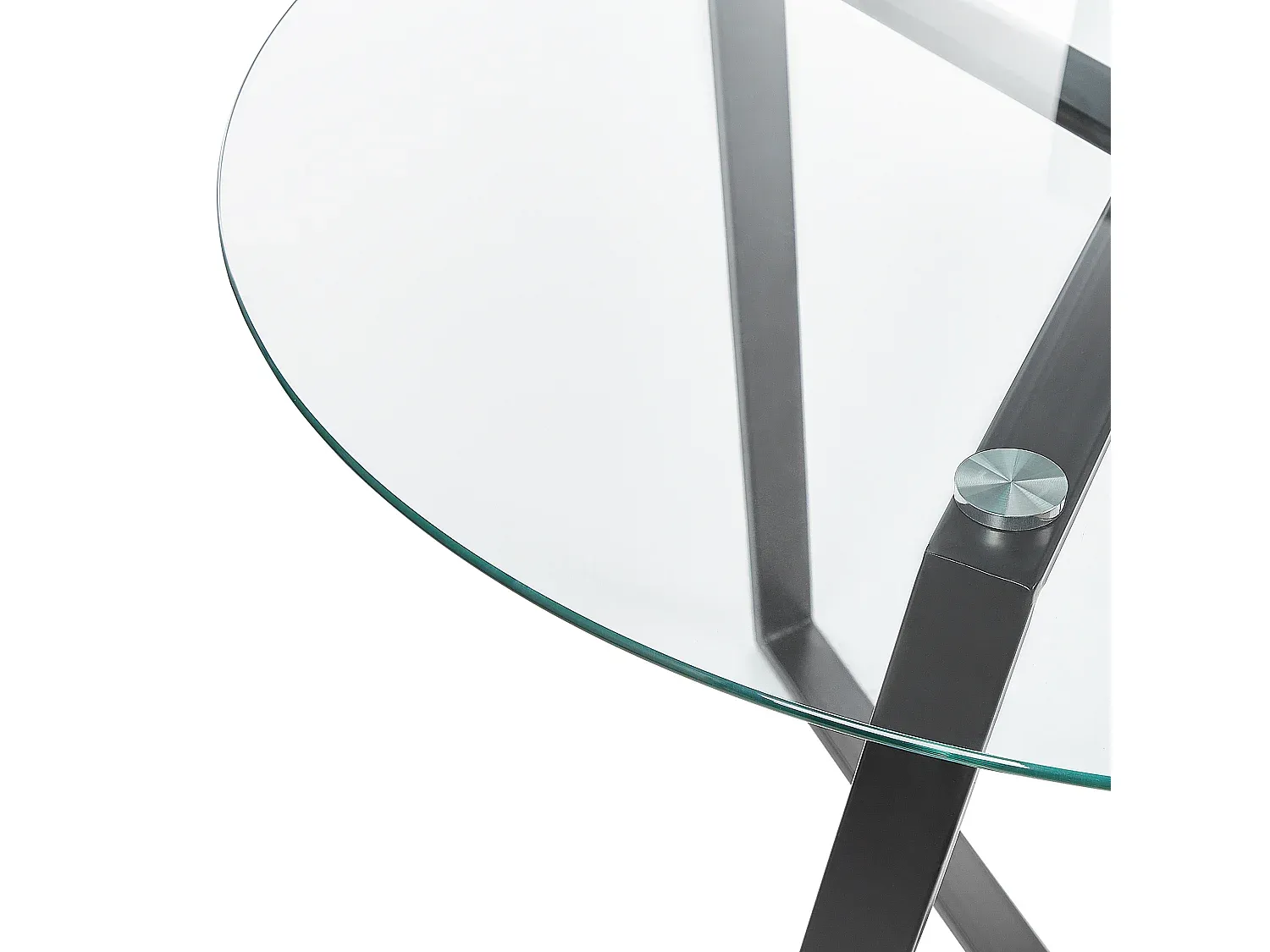 Runder Esstisch aus Glas in Schwarz und Transparent, 100 cm
