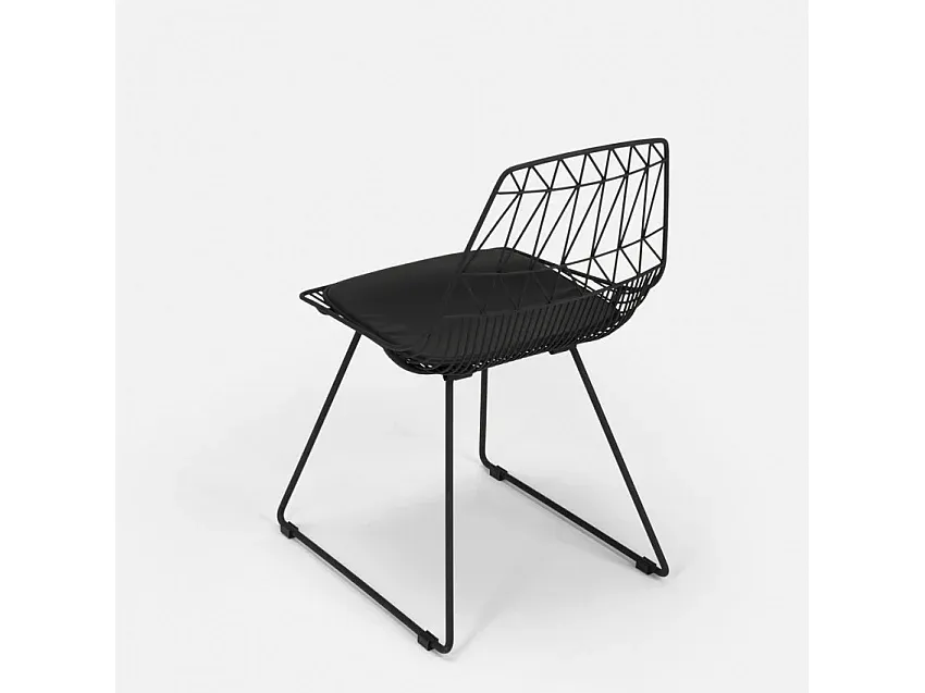 Moderner Tisch und Stuhl-Set für innen und außen, robustes Design, schwarz