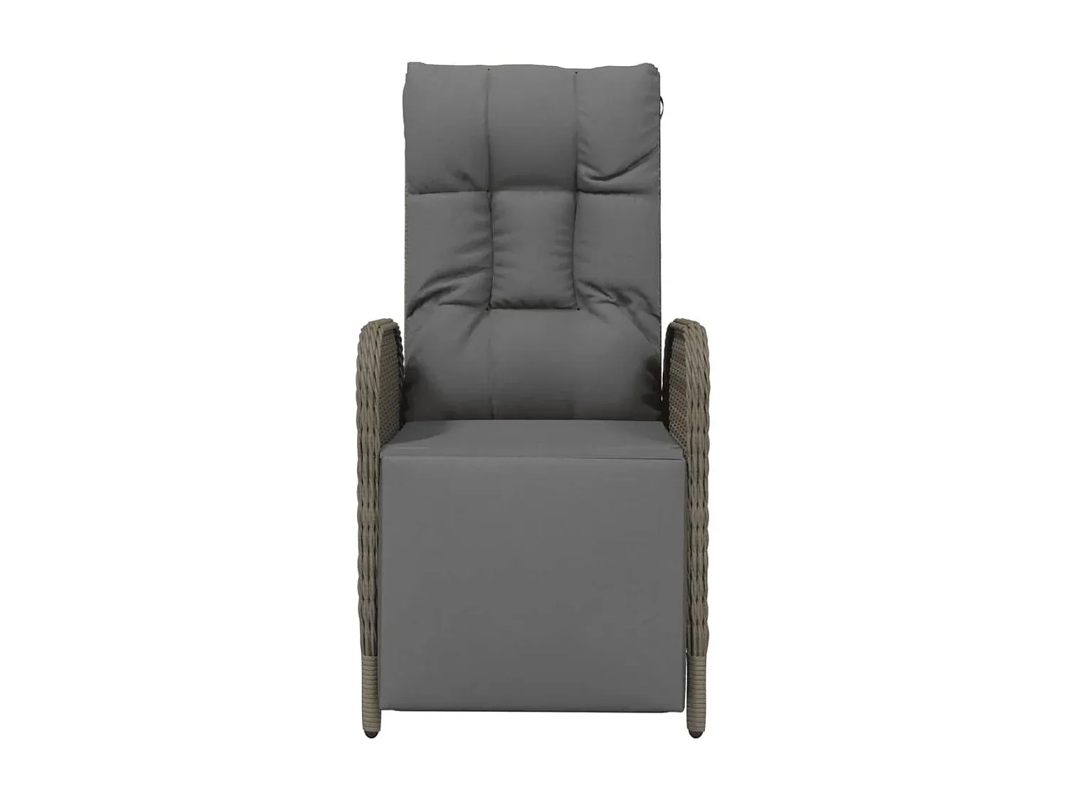 2-teiliges Garten-Loungesessel-Set mit Kissen, Rattan Grau