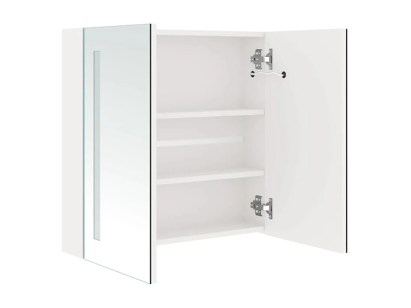 Moderner LED-Badspiegelschrank 62x14x60 cm Weiß Hochglanz