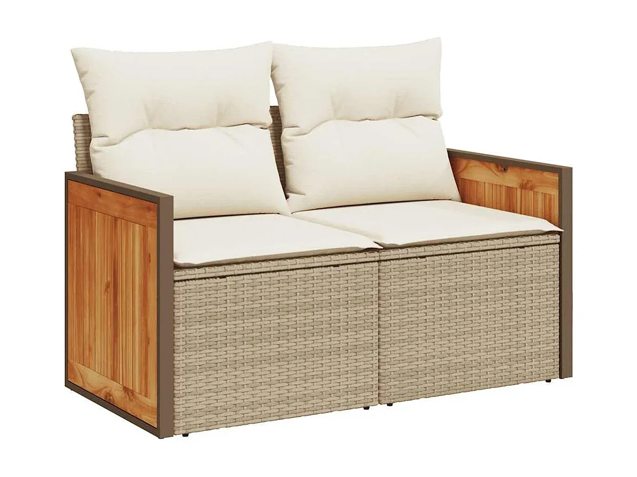 Moderne Gartenmöbel Lounge Set mit Kissen Beige