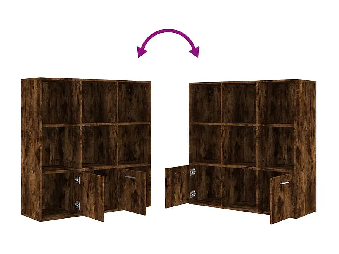 Rustikales Bücherregal aus Eiche, 98x30x98 cm