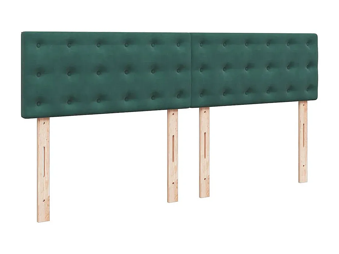 Elegantes Samt-Boxspringbett Dunkelgrün 200x200 cm mit Matratze