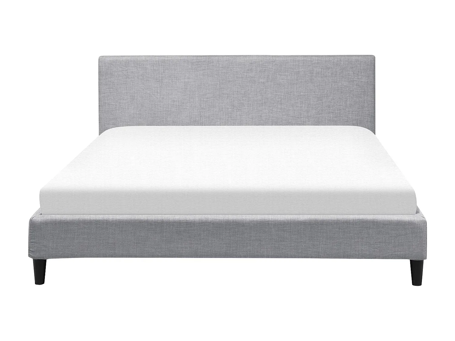 Polsterbett in Leinenoptik, hellgrau, 180 x 200 cm