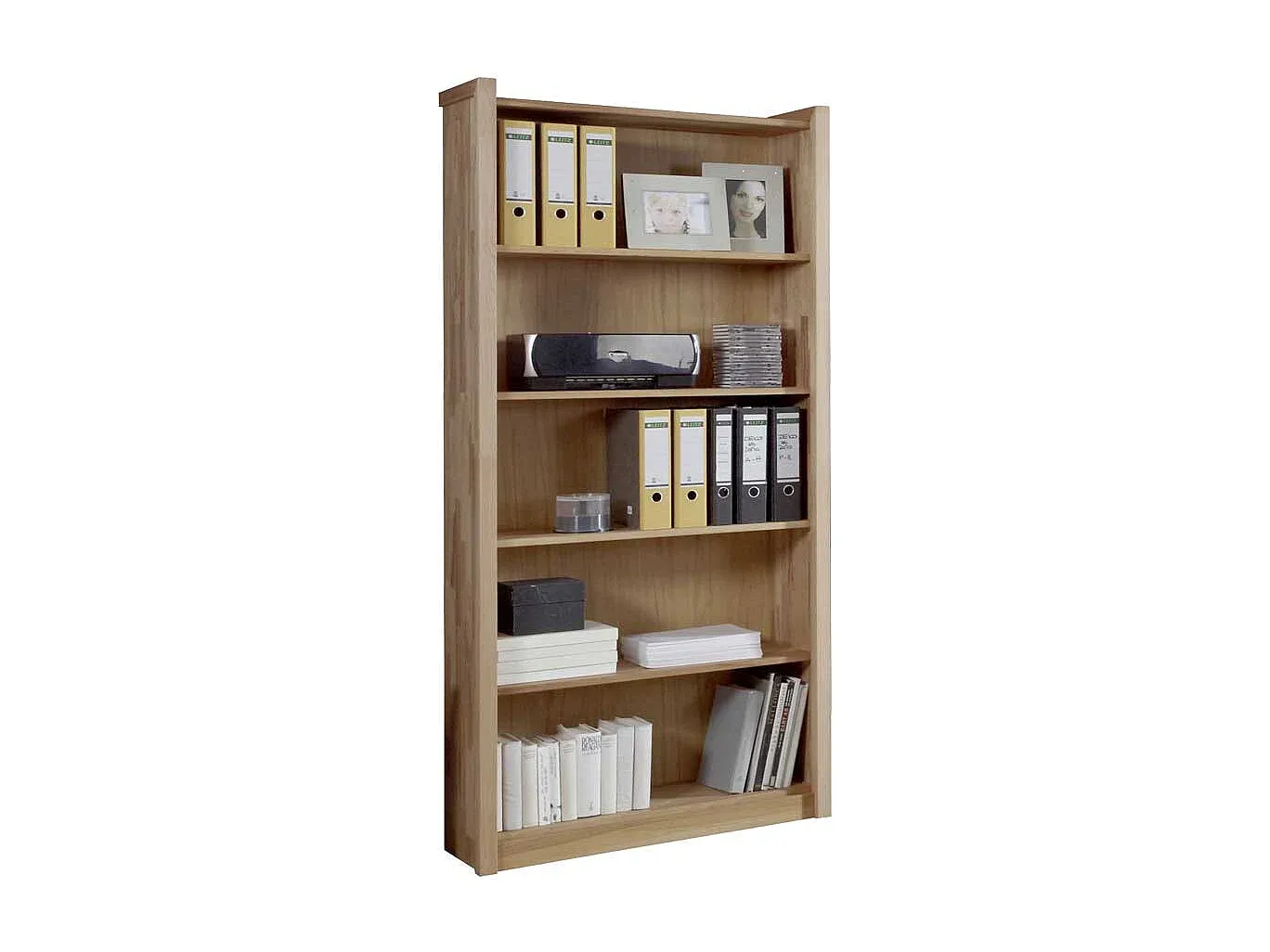 Massivholz Bücherregal aus Kernbuche, 200 cm Höhe