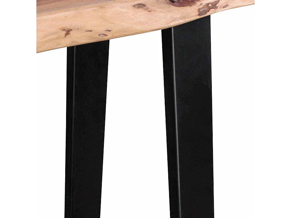 Konsolentisch aus Akazienholz mit schwarzem Metallgestell