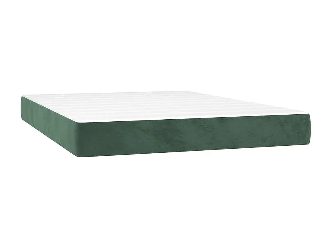 Elegantes Boxspringbett mit Matratze in Dunkelgrün 140x190 cm