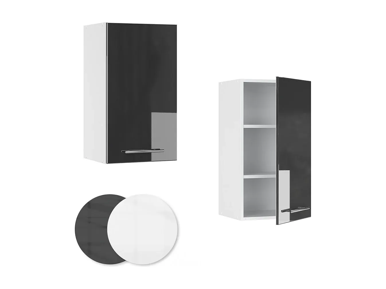 Hängeschrank hochglänzend anthrazit 40x34x72 cm