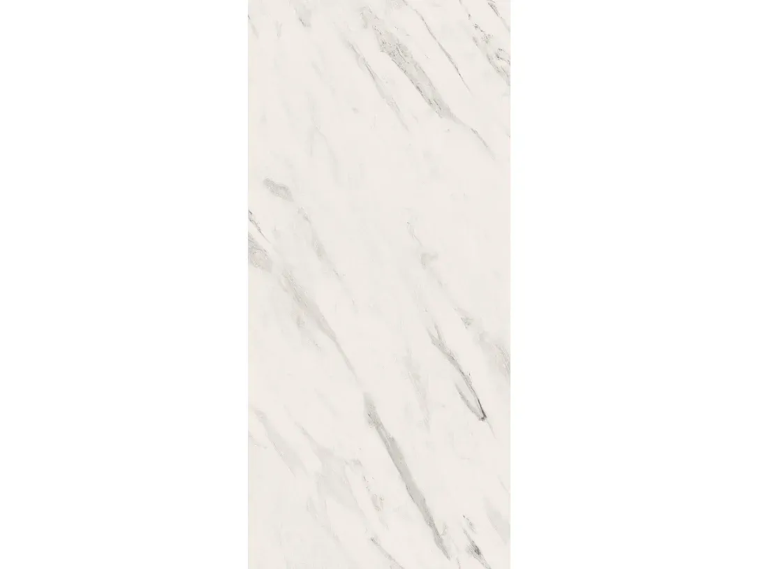 Ausziehbarer Esstisch im Loft-Stil mit Metallbeinen, Anpassbare Größe, Industrieller Look, Weißer Marmor