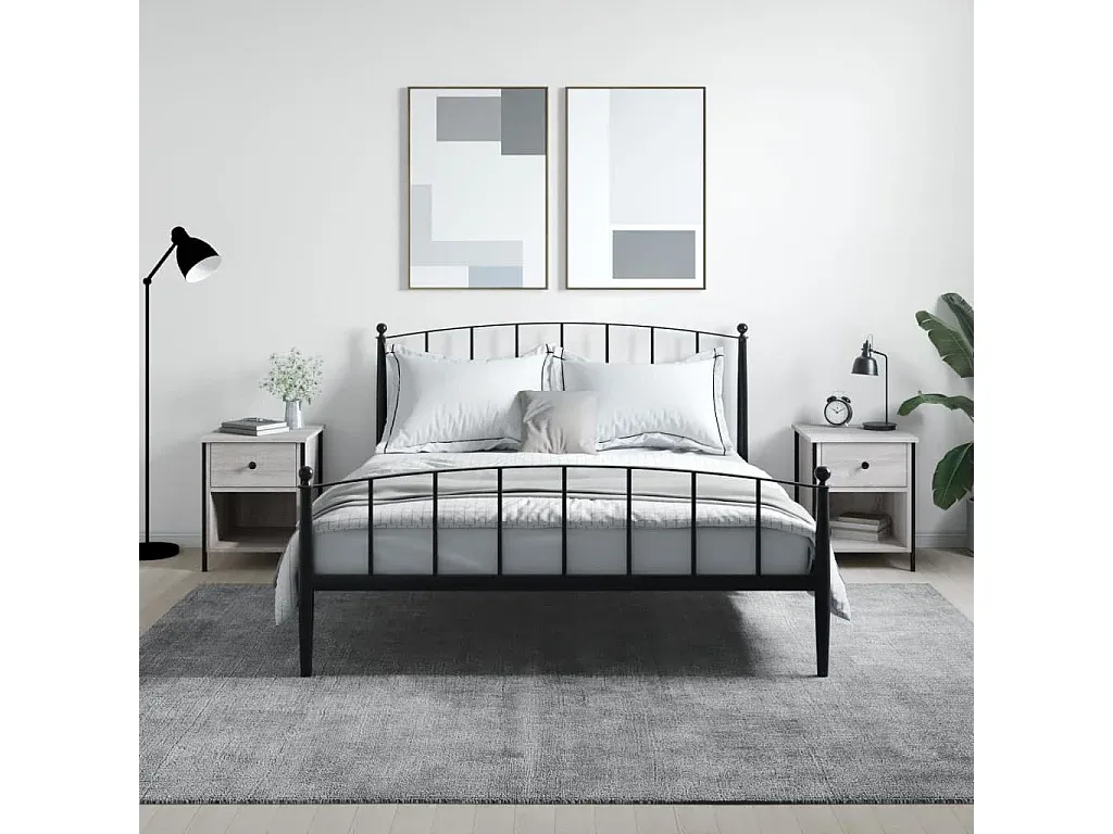 Nachttisch-Set in Grau Sonoma mit Holzwerkstoff