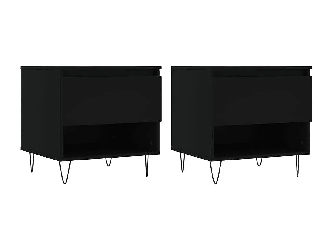 Moderner Couchtisch im 2er-Set aus Holzwerkstoff, Schwarz