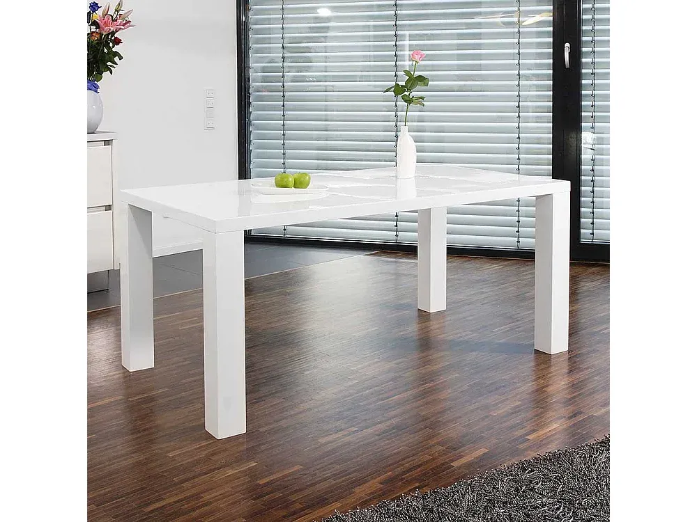 Moderner Esstisch in Hochglanz Weiß