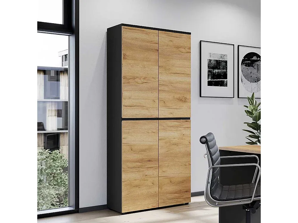 Sekretär für Arbeitszimmer in Eichenoptik und Anthrazit