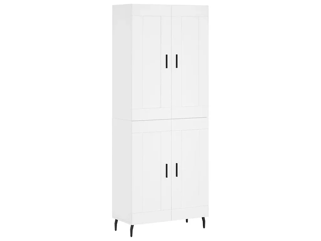 Hochschrank mit Türen Weiß 70x35x180 cm