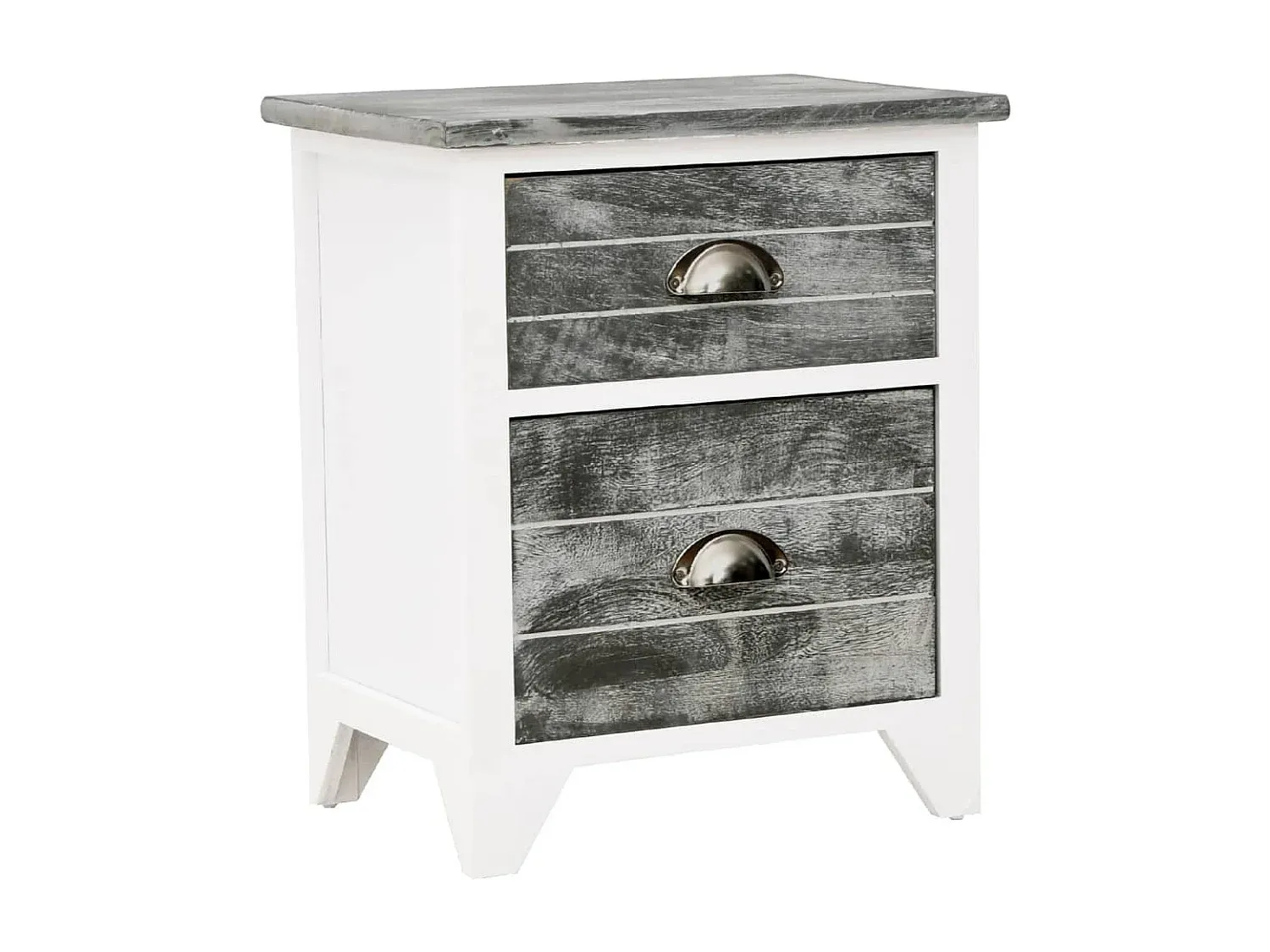 Moderner Nachttisch in Grau und Weiß 38x28x45 cm