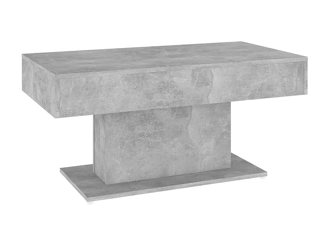 Moderner Couchtisch in Betongrau, 96x50x45 cm, Holzoptik