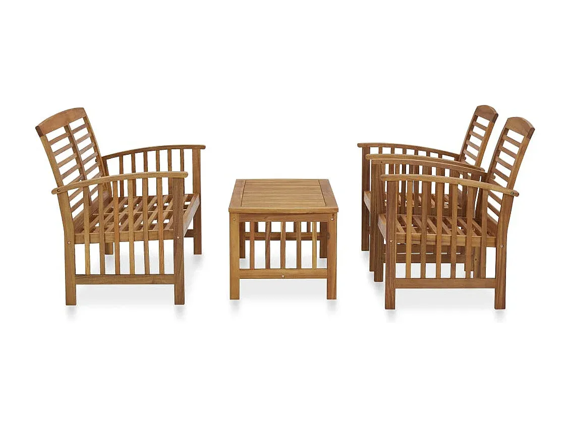 4-teilige Gartenmöbel Sitzgruppe mit Sofa und Tisch