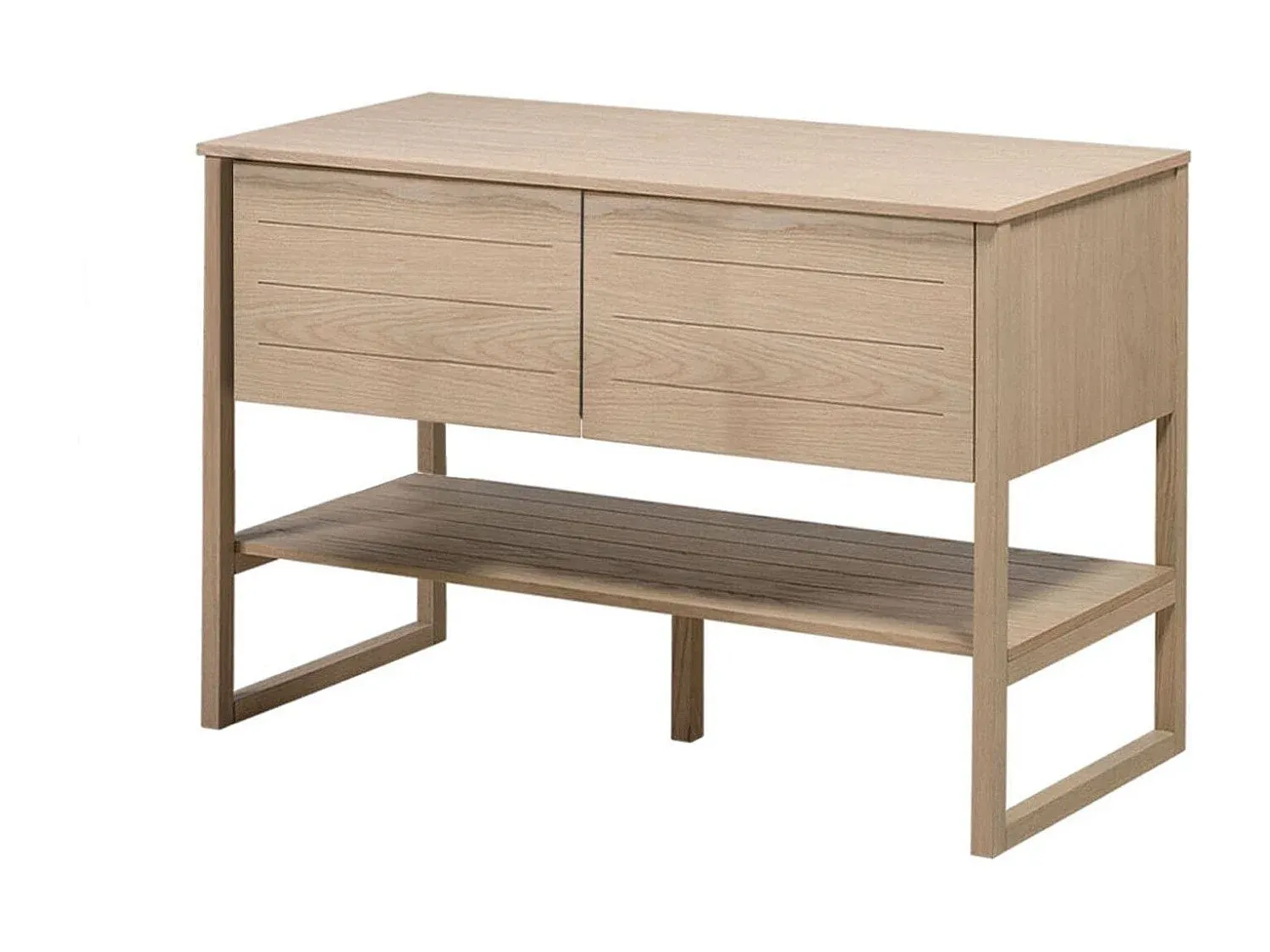 Moderner Waschtisch mit Doppelbecken und Säulenunterstützung