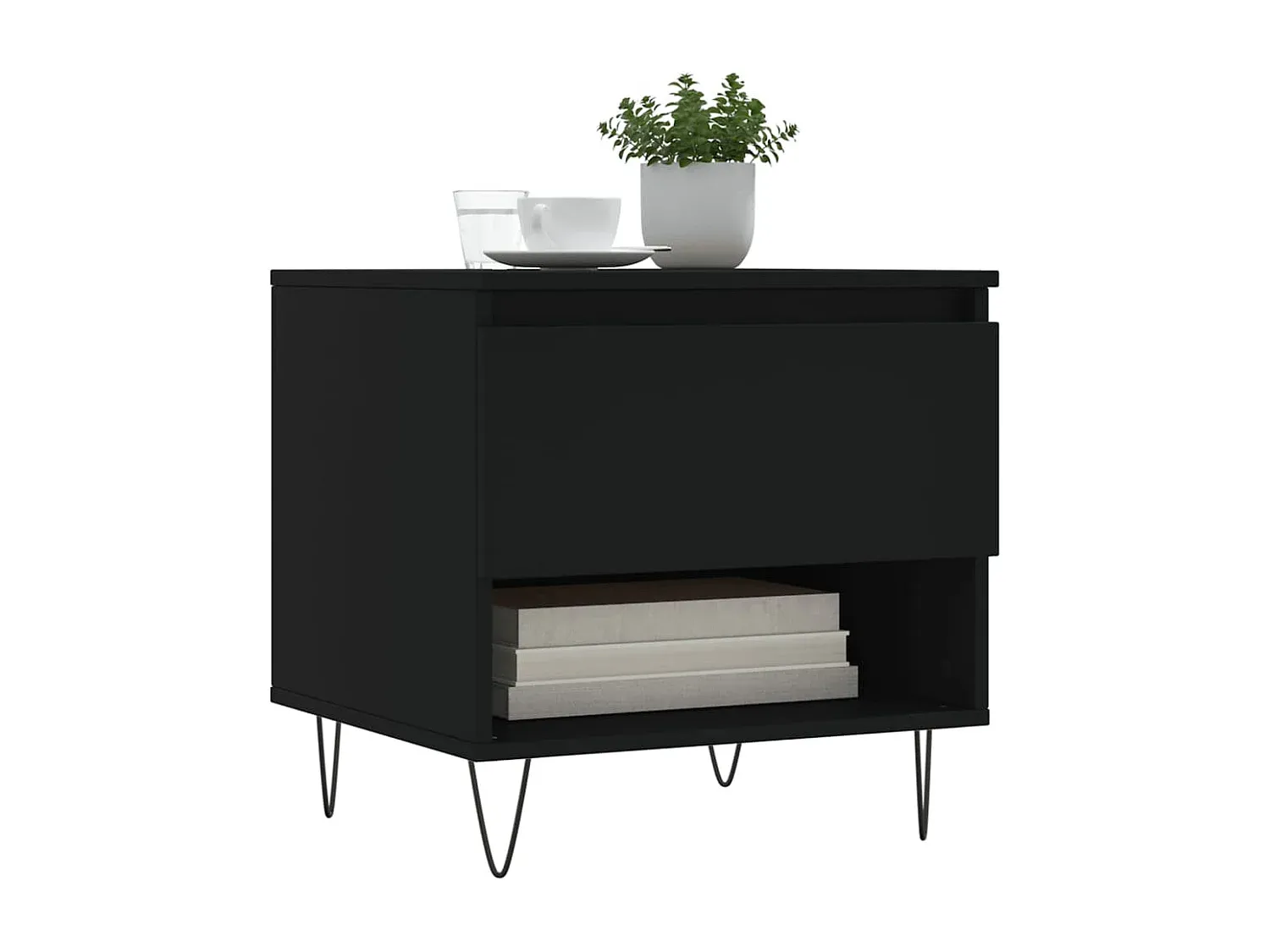 Moderner Couchtisch im 2er-Set aus Holzwerkstoff, Schwarz