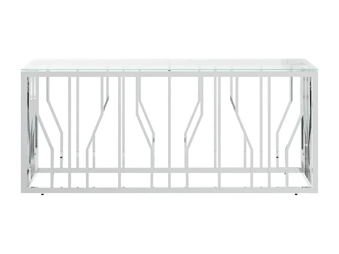Moderner Beistelltisch aus Edelstahl und Glas 110x45x45 cm