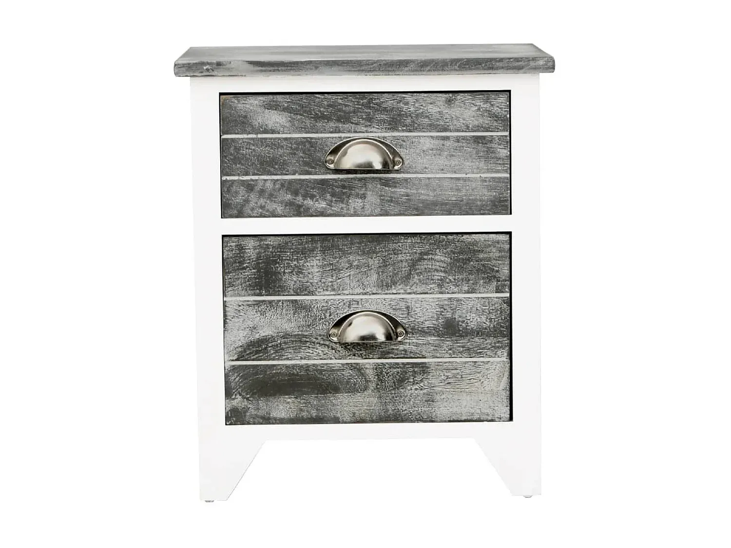 Moderner Nachttisch in Grau und Weiß 38x28x45 cm