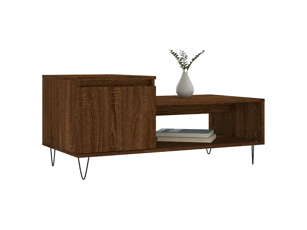 Moderner Beistelltisch in Eichen-Optik, 100x50x45 cm