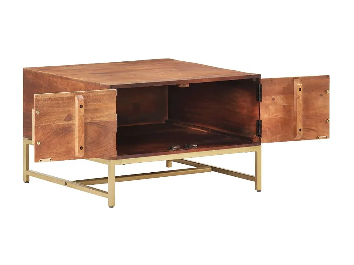 Quadratischer Wohnzimmertisch aus Akazienholz