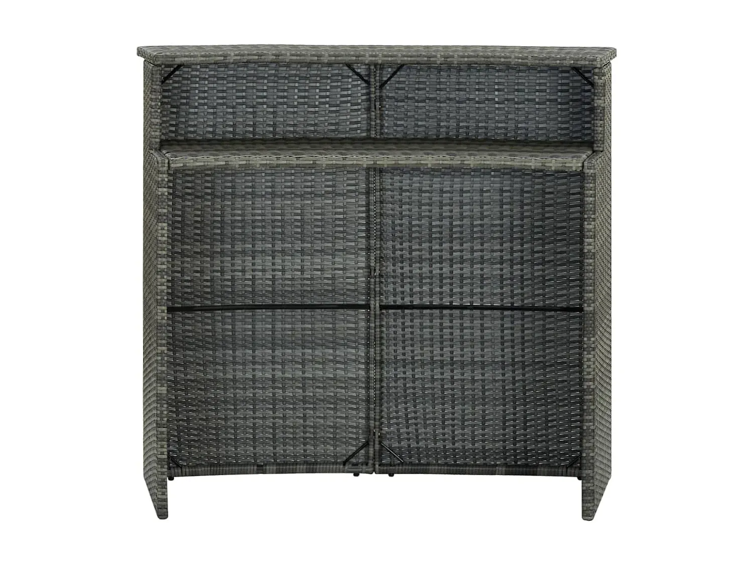 Eleganter Garten-Bartisch Grau aus Poly Rattan 120x55x110 cm