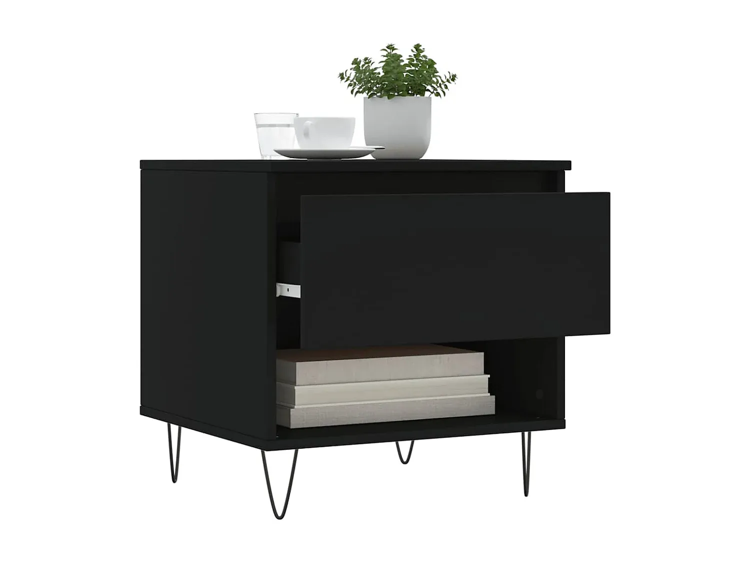 Moderner Couchtisch im 2er-Set aus Holzwerkstoff, Schwarz