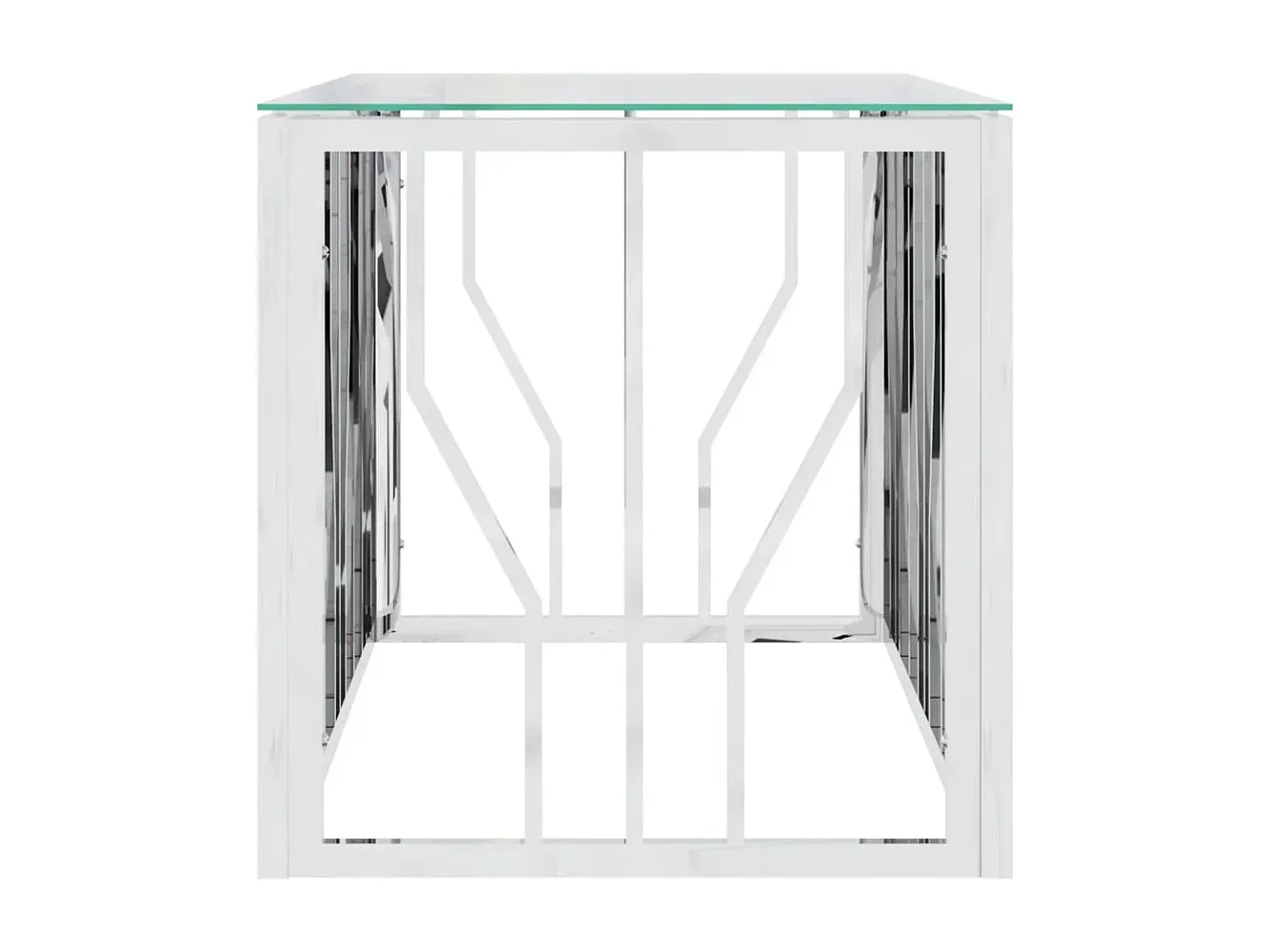 Moderner Beistelltisch aus Edelstahl und Glas 110x45x45 cm