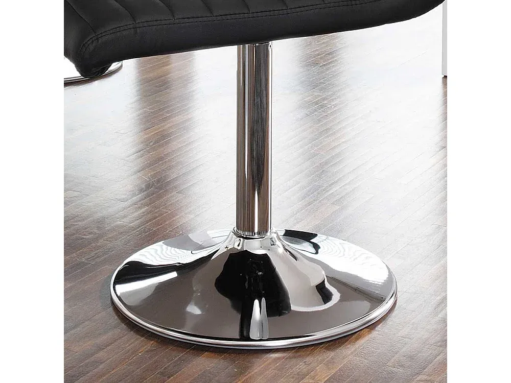 Drehbare Esszimmerstühle aus schwarzem Kunstleder im 4er-Set