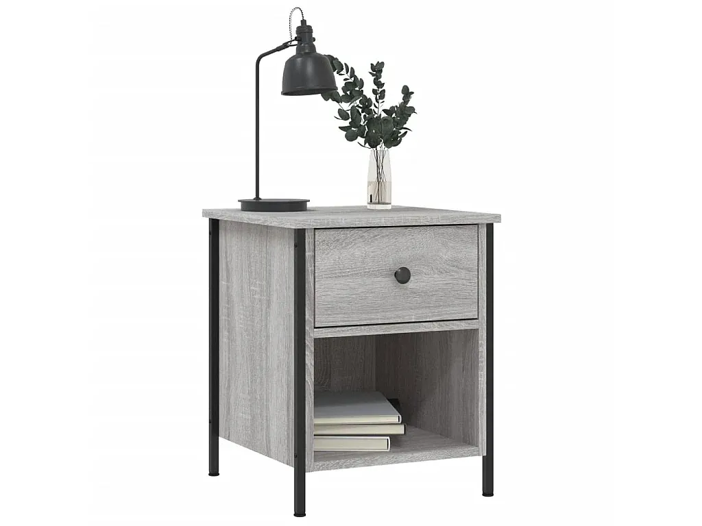 Nachttisch-Set in Grau Sonoma mit Holzwerkstoff