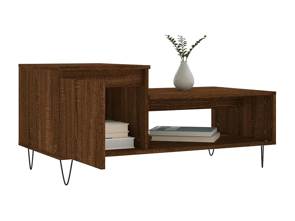 Moderner Beistelltisch in Eichen-Optik, 100x50x45 cm