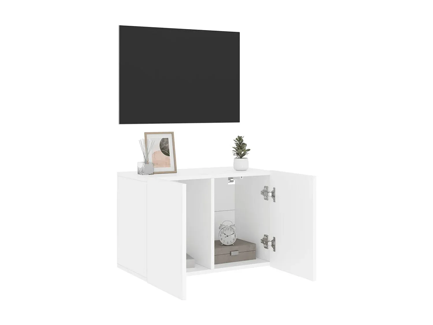 Moderner TV-Wandschrank in Weiß, 60x30x41 cm