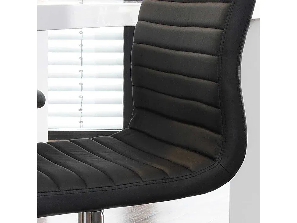 Drehbare Esszimmerstühle aus schwarzem Kunstleder im 4er-Set