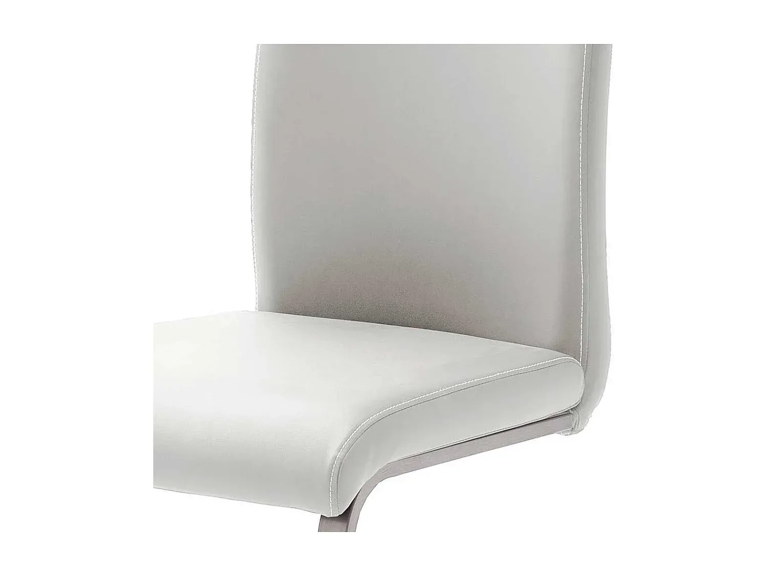 Esszimmerstühle aus weißem Kunstleder und Edelstahl, 4er Set