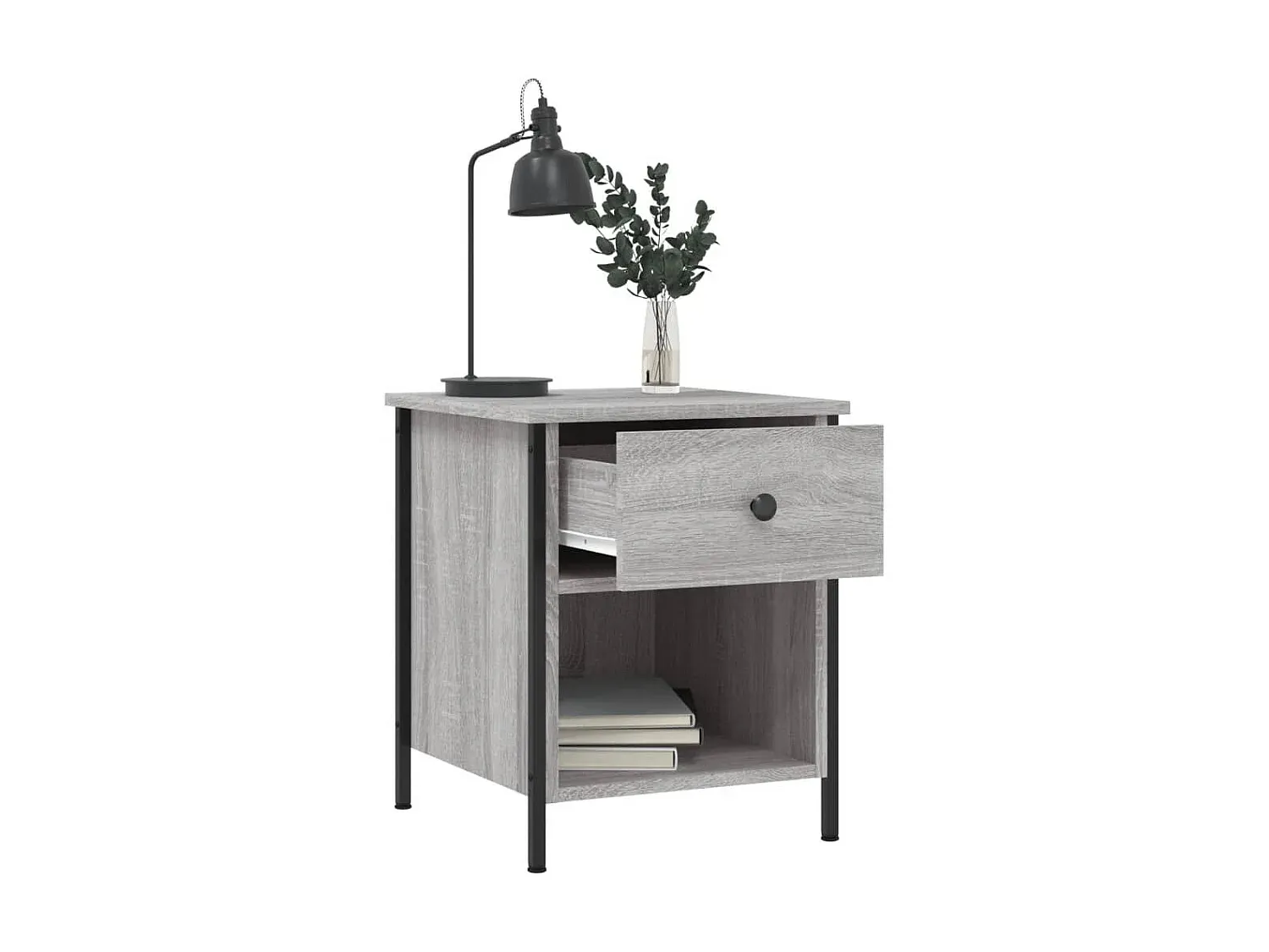 Nachttisch-Set in Grau Sonoma mit Holzwerkstoff
